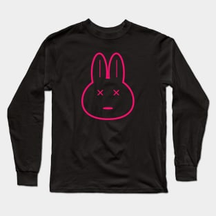 Rabbit In Strange Mood Pink Color Long Sleeve T-Shirt
